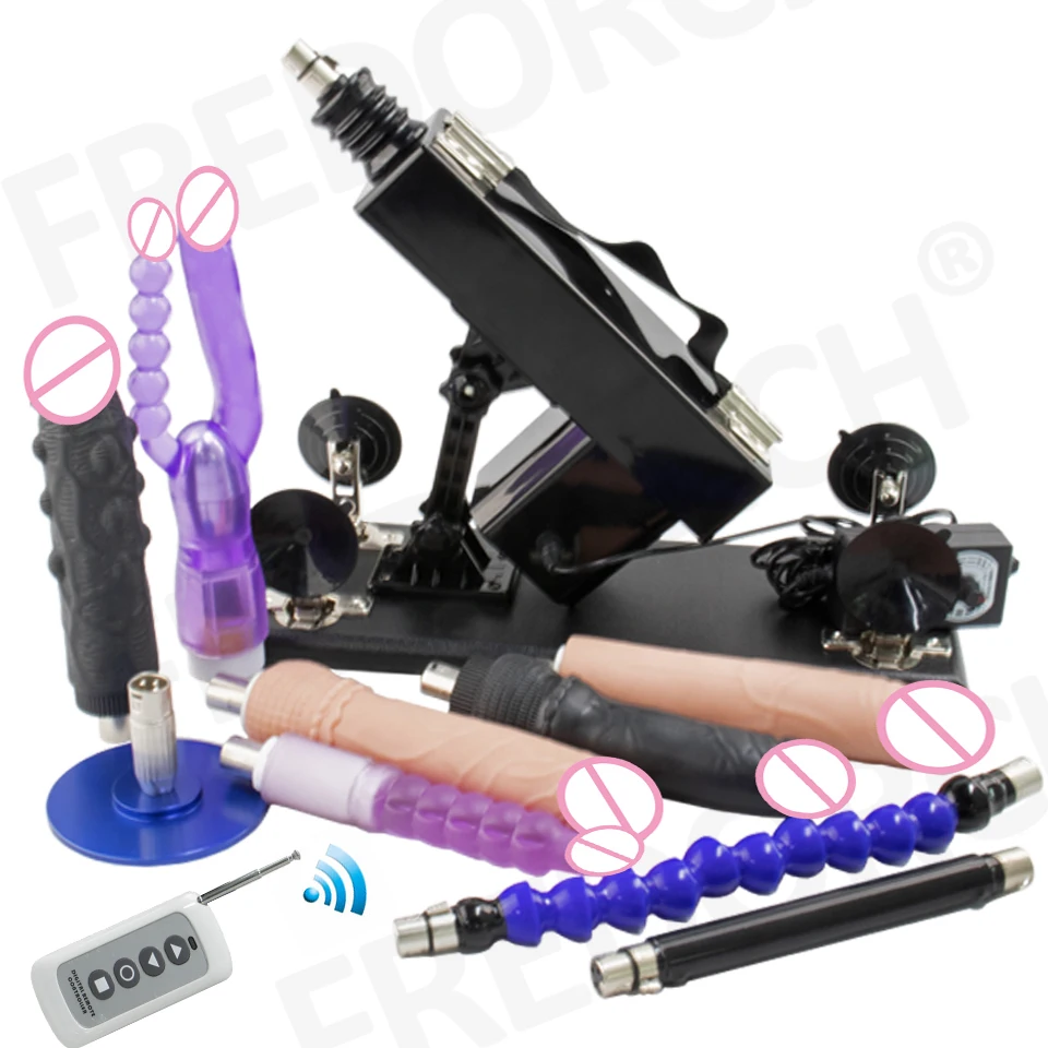 FREDORCH Sex Machine Female Masturbation Pumping Gun with Dildos,Vibrator Adjustable Speed Love Sex Machine for Couple Sex toys