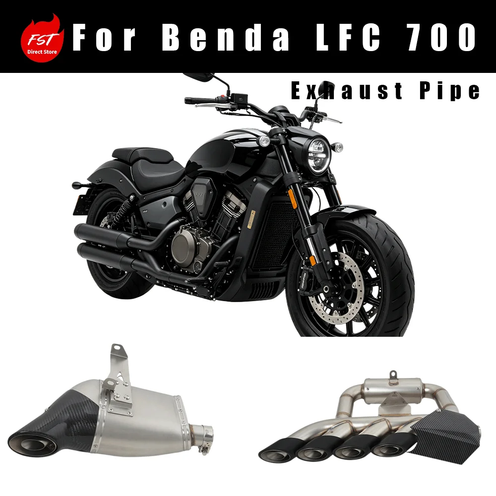 Rear Section 4-Outlet Backpressure Underbody Hidden Exhaust Pipe for Benda LFC700 LFC700 Modification