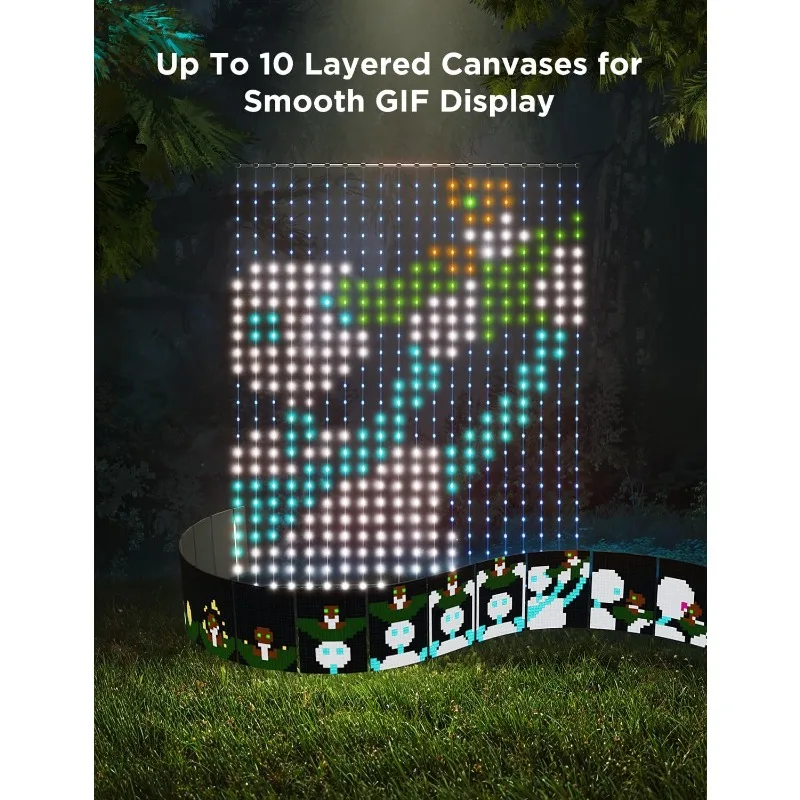 x أضواء ستارة The Wild Robot 2، 520 LED، أضواء ستارة LED ذكية مع DIY GIF AIGC، غير قابلة للربط، تغيير لون RGBIC #6