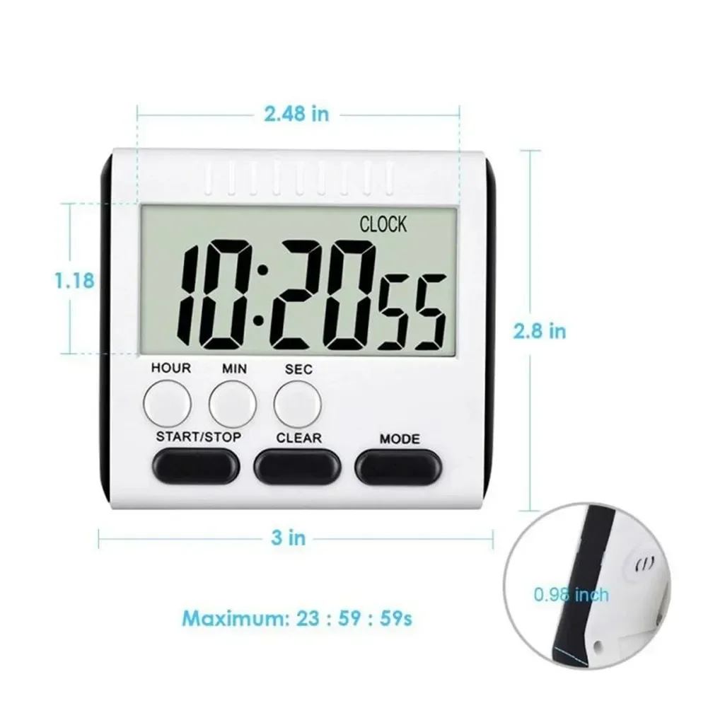 Magnetic Kitchen LCD Digital Kitchen Timer 1PCS 24 Hours 60x28mm Alarm BlACK Count Up Down Clock Large Hot New