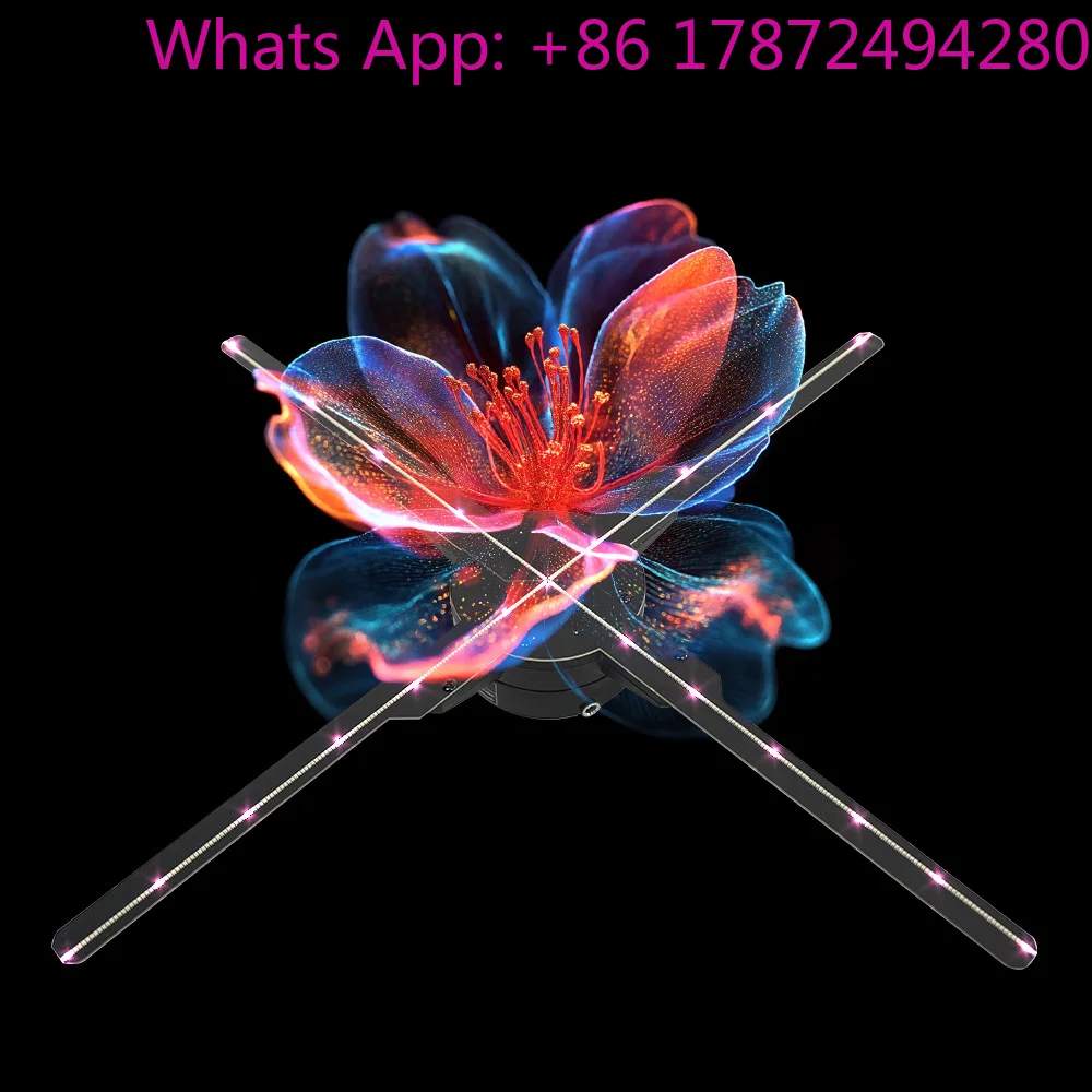 Multi-Color 3D Hologram Fan And Holographic Projector For Festivals Ensuring High Visibility Marketing