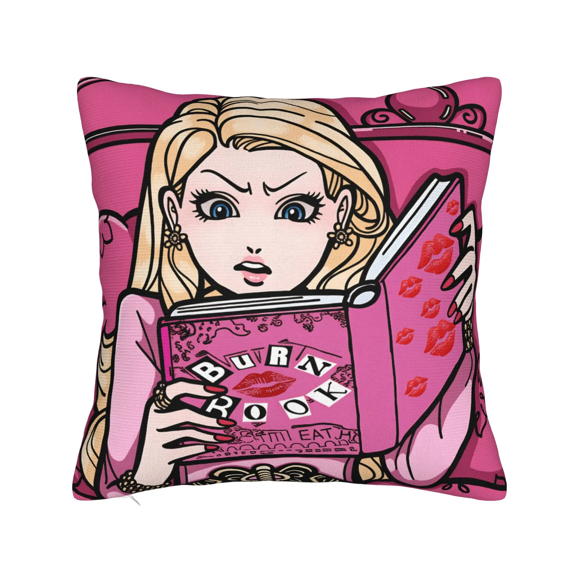 Pillow Cover M-Mean Girls B-Burn Book  Novelty Pillow Case For Living Room Chair Pillowcases
