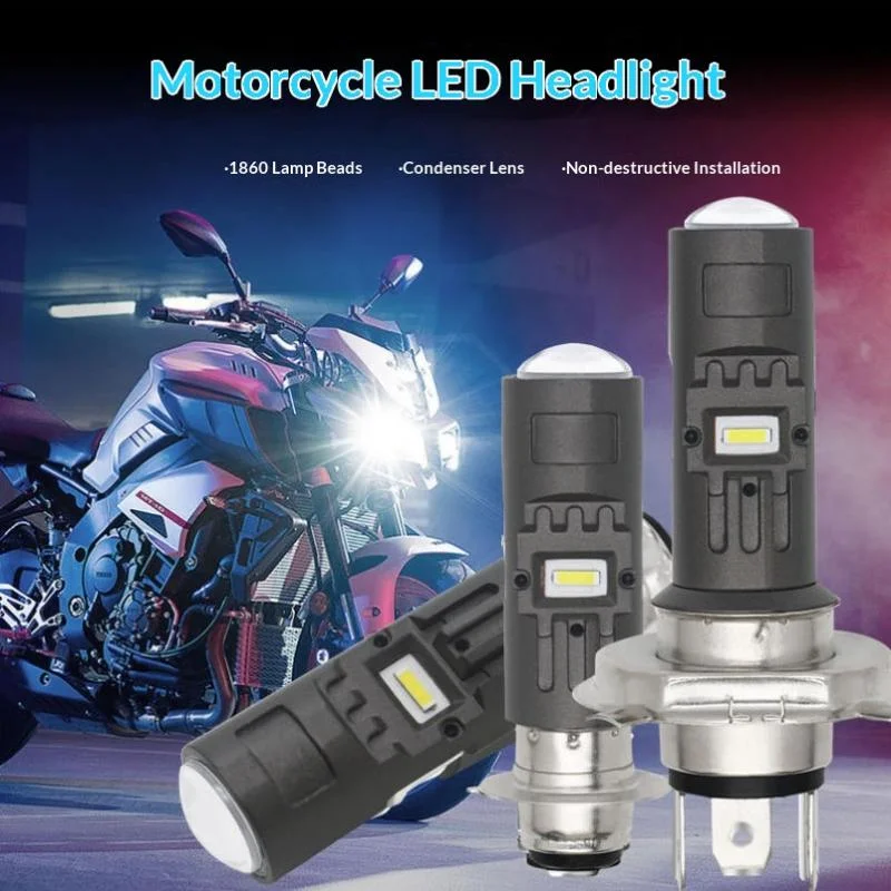 【CMO】1Pcs CSP Moto LED H4 BA20D P15D Motorcycle Headlight Bulb Super Bright 1450LM Motos Accessories High Lo Beam Fog Light 12V