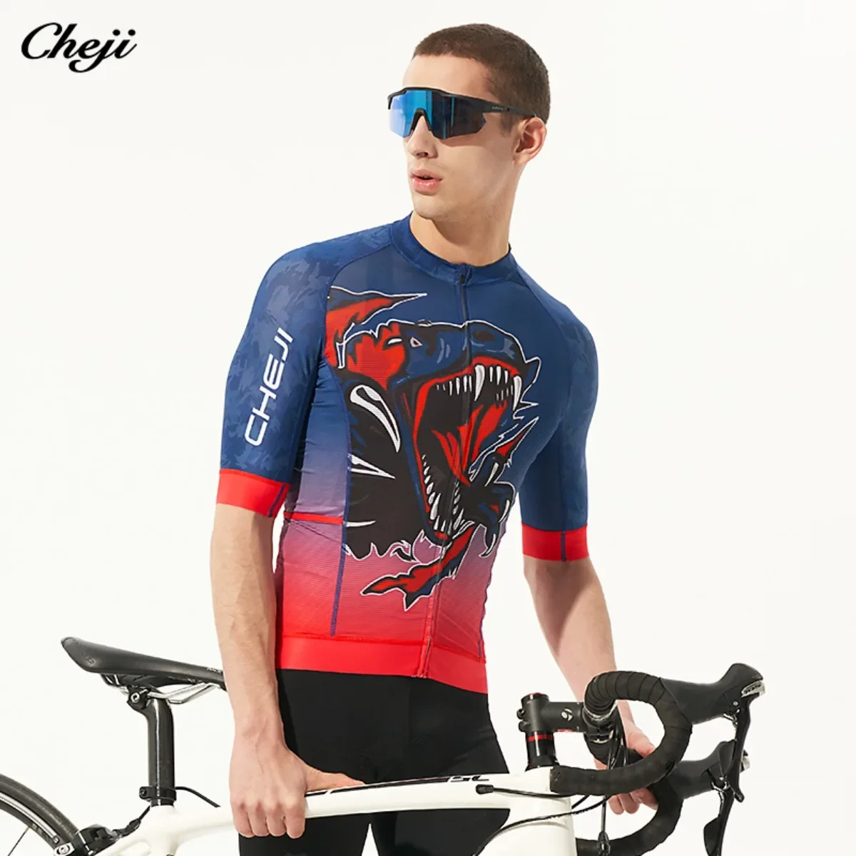 

CHEJI Men's Cycling Jerseys Short Sleeved Tops Quick Dry High Quality Sports Equipment Popular Animal Pattern Clothing Summer