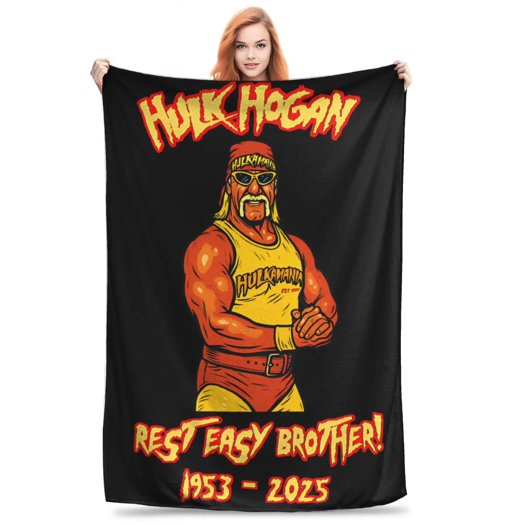 

Hulk Hogan Rest Easy Brother Throw Blanket Soft Warm Quality Perfect for Winter Couch Chair Bedspread