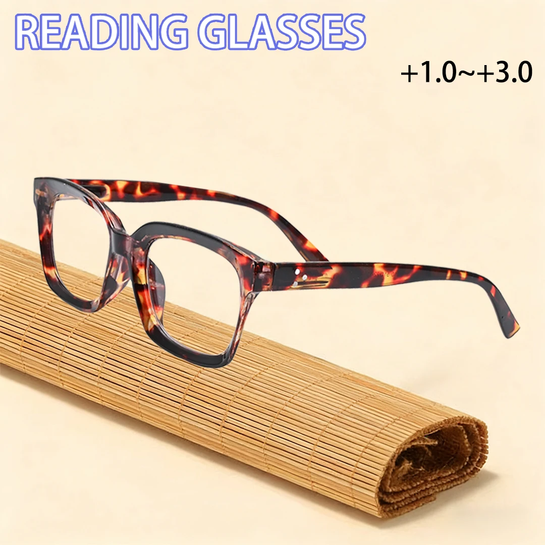1pc Retro Large Frame Blue Light Blocking Reading Glasses, Fashion Computer Eyewear, +1.0 to +3.0