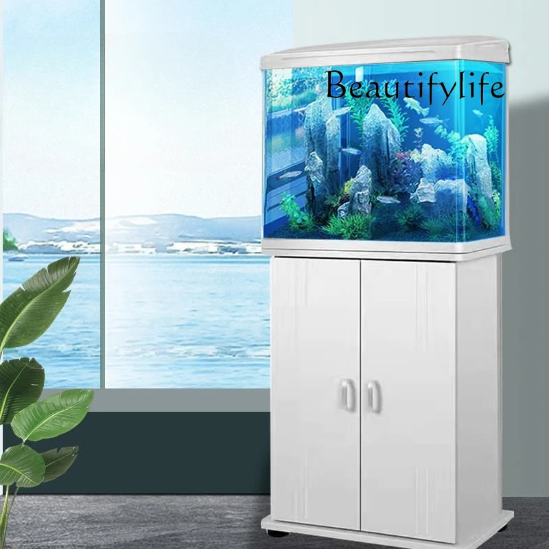 

Fish Tank with Cabinet Living Room Home Change Water Glass Aquarium