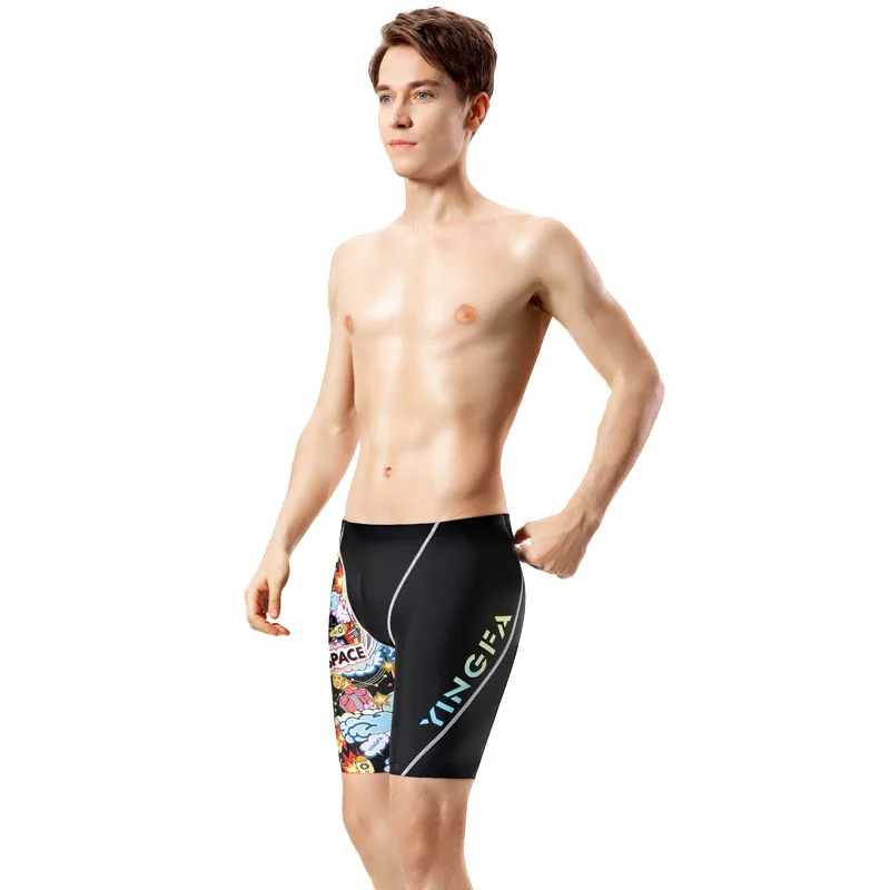 Men WaterProof Breathable Professional Swimwear Racing Beach Briefs Quick-Drying Boxer Jammer Athletic Competition Board Shorts