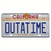 Back To The Future Replica Stamped Aluminum License Plate Outatime  Novelty Car Tag 12x6 Inch Delorean Prop Metal Vanity Vintage