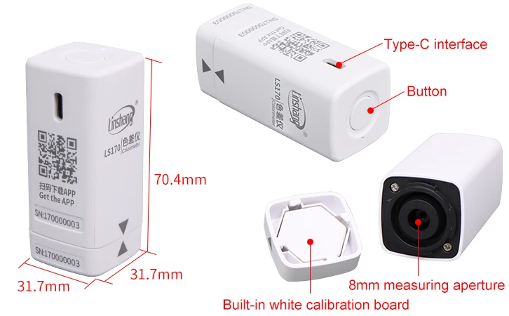 LS170 High Quality Portable Colorimeter with Touch Screen 45/0 Precision for Machine Testing and Battery Usa