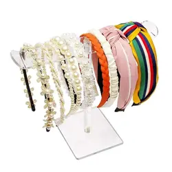 Clear Headband Holder Rack Acrylic Detachable Necklace Bracelet Display Stand Hair Accessory Bar Durable for Hairband Organizer