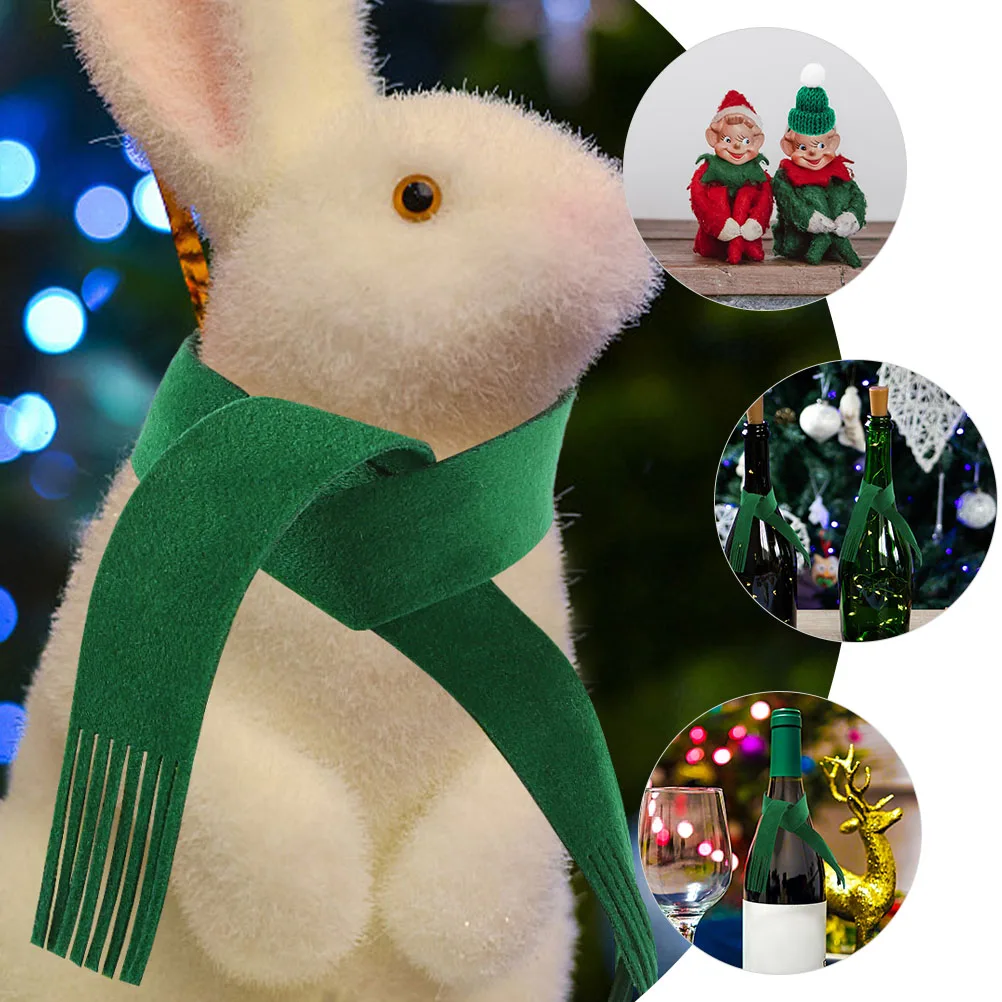 

Christmas Knitted Hat Scarf Set Mini Ornaments Accessories Miniature Hats Yarn for Crafts Father