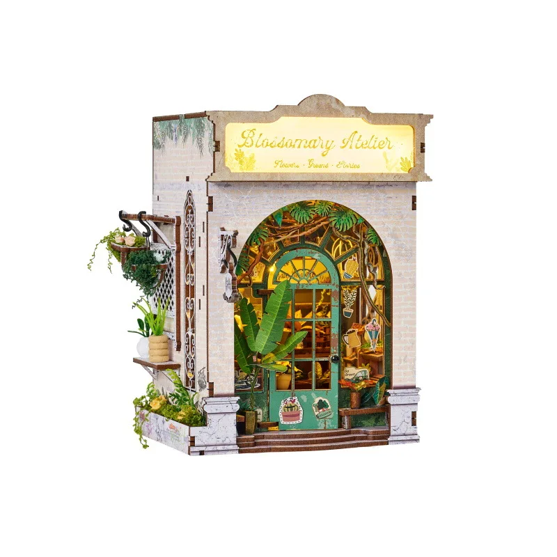 OUZEY 블라썸 크래프트 스튜디오 DIY, 3D 나무 책장, 창의적인 꽃 공예 워크숍 청소년 선물