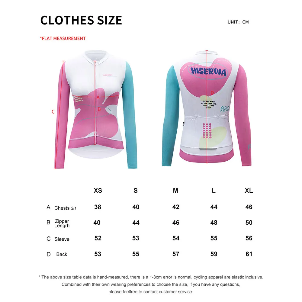 HISERWA Women Cycling Jersey Long Sleeve Bicycle Cycling Clothing MTB Road Bike Shirts Breathable Slim Fit Riding Jersey Tops