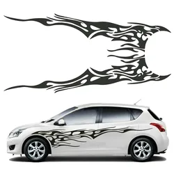 Car Sticker Motor Side Body Vinyl Sticker Flame Big Graphic Decal DIY Decorative PVC Waterproof Sunscreen 15 cm