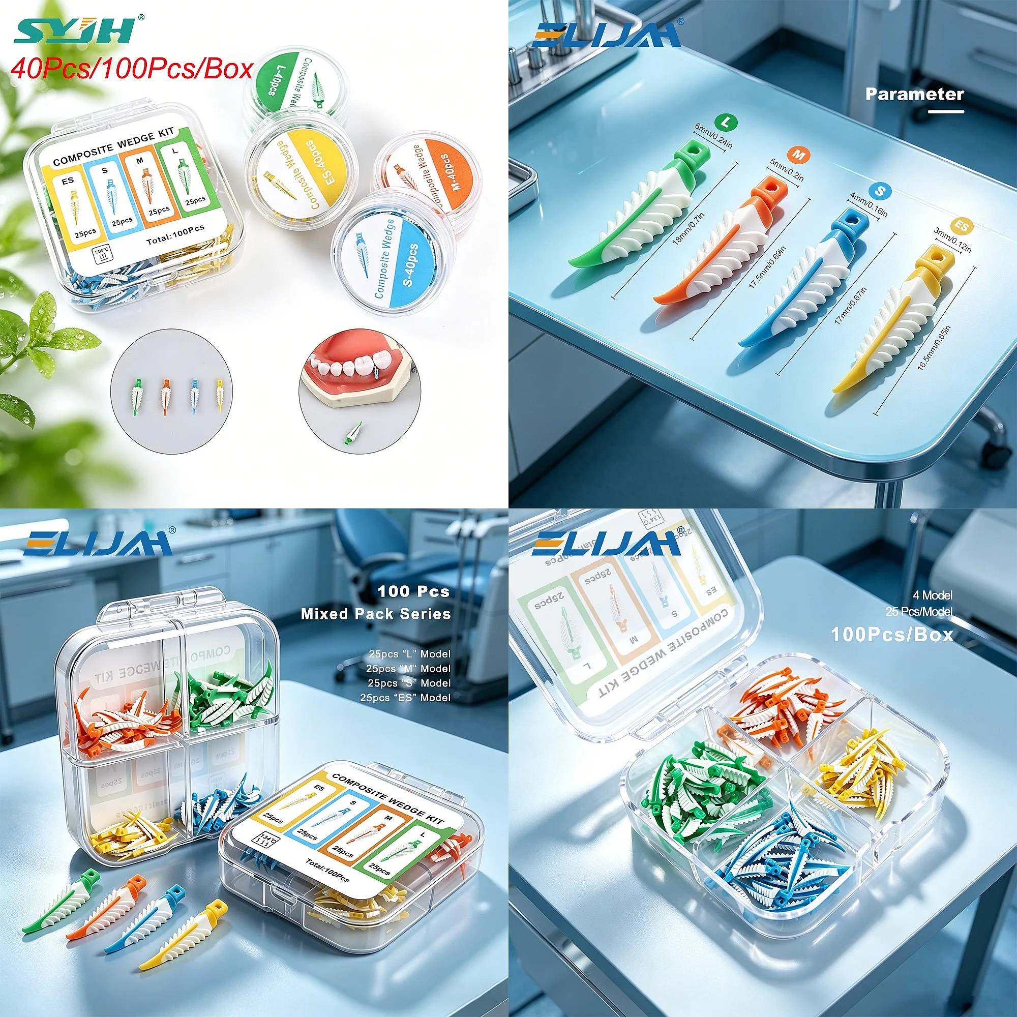 Dentala Matrix Bands 100Pcs Mixed ES S M L Interdental Wedge Autoclaved Tooth Restoration