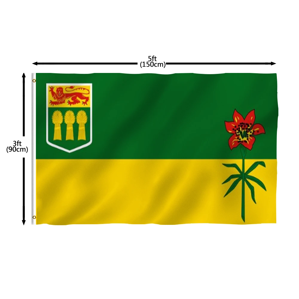 Flagicts 100% Polyester Canada Saskatchewan Flags