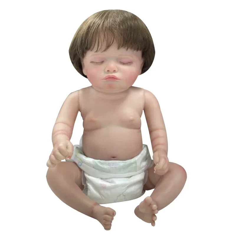 45cm Full Body Silicone Vinyl Reborn Baby Doll Sleeping Rosalie Soft Touch Baby 3D Skin with Visbile Veins Collectible Art Doll