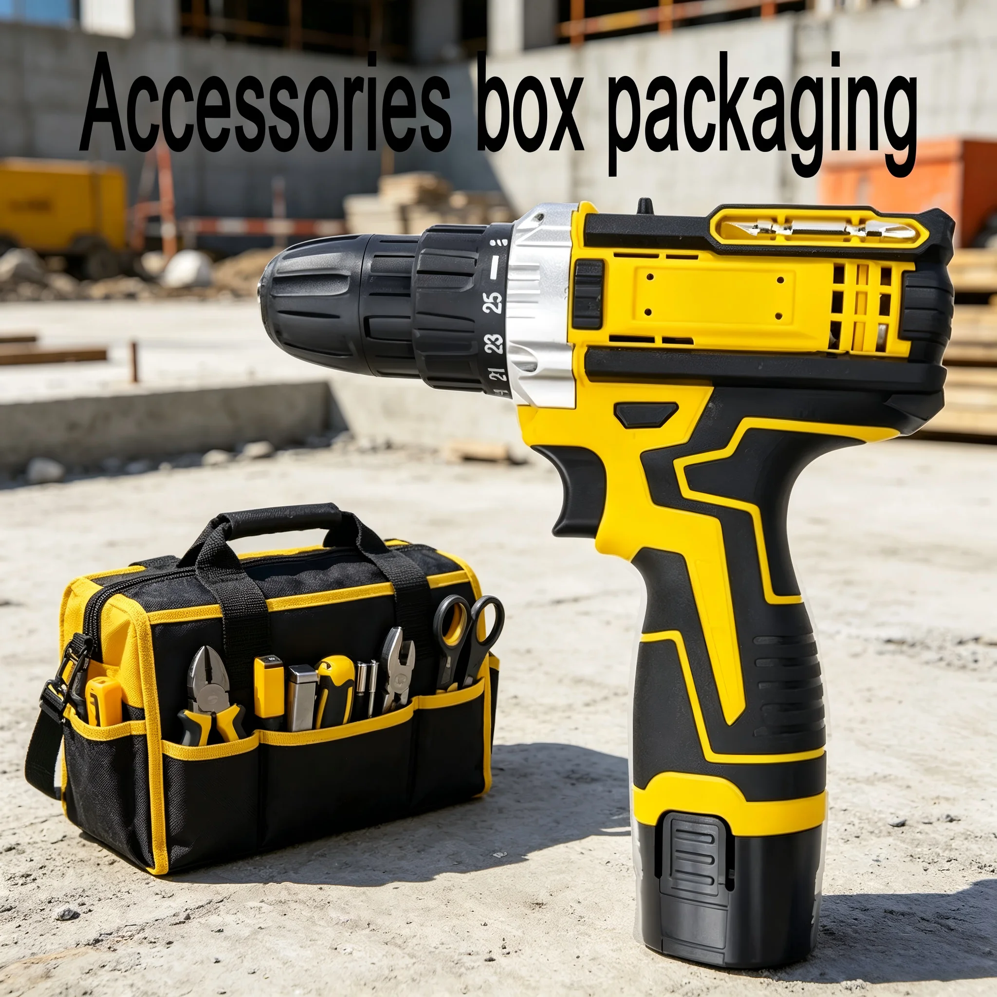 Electric Drill Set Handheld Screwdriver Tool Kit with Accessory Box for Home Improvement Multifunctional Lithium