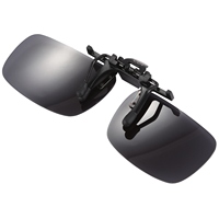 A11I Polarized Rimless Rectangle Gray Lens Flip Up Clip on Sunglasses Eyeglass