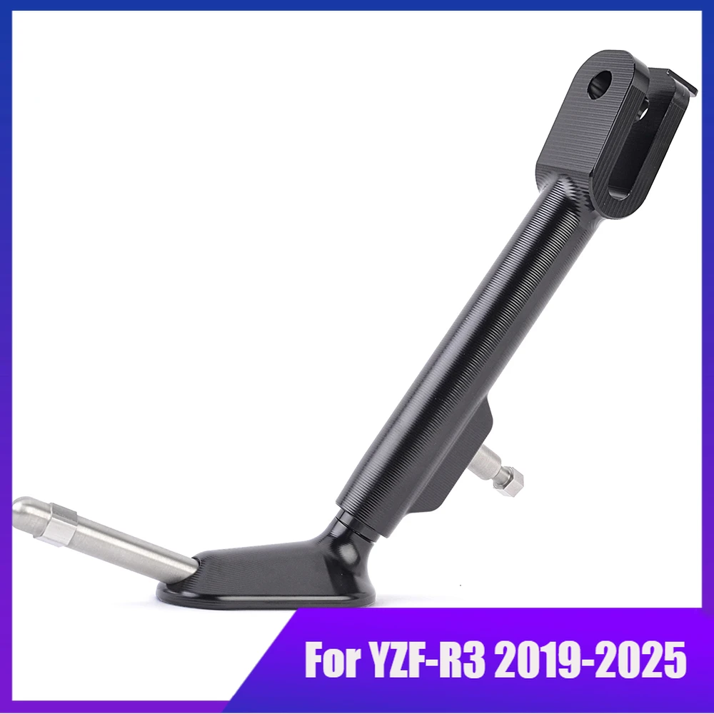 

For Yamaha YZF-R3 2019-2025 Motorcycle Adjustable Kickstand CNC Aluminum Side Stand Kick Stand YZF R3 2025 2024 2023 Accessories