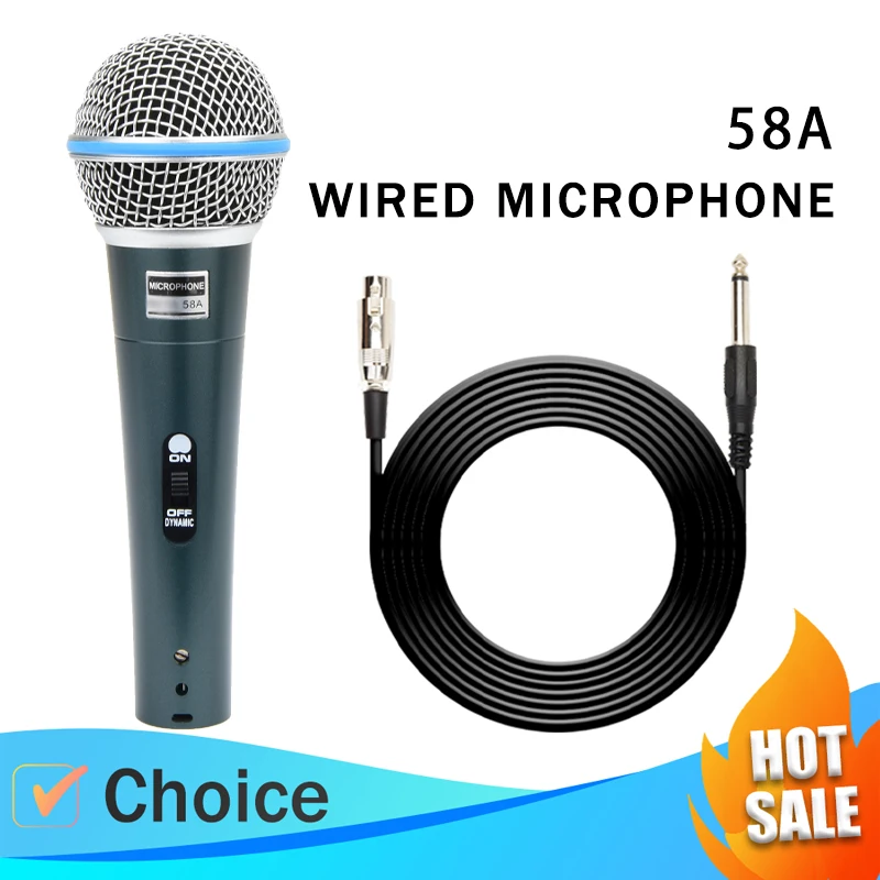 

Динамический микрофон BETA 58A Super Cardioid, для сценического пения, профессиональный проводной микрофон, для караоке и записи BBOX