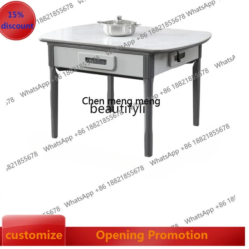 

Новый стиль, полностью автоматическая машина для маджонга, стол для маджонга, обеденный стол двойного назначения из цельного дерева, современная минималистичная рок-версия, индукционная версия