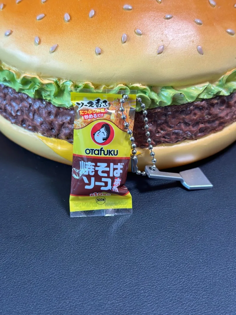 Bandai Gashapon Cute Kawaii Candy Figure Anime Miniature Japanese Osaka Yaki Sauce Snack Food Keychain Model Capsule Toys Gift