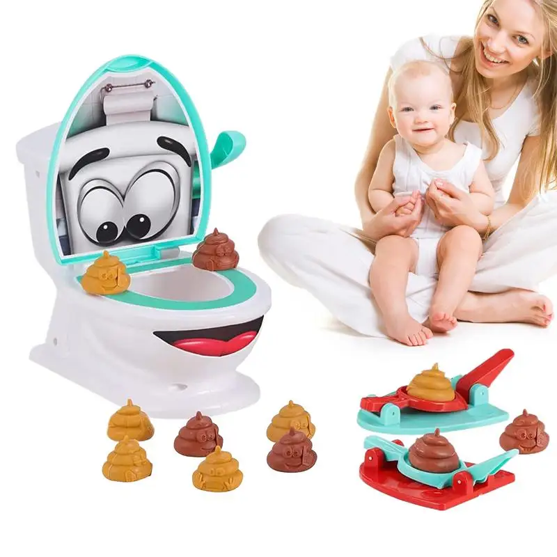 Toilet Funnny Toys Children Poop Launch Toys Novelty Family Games Poop Toys Trick Toilet Toys Interactive Poop Launcher Game