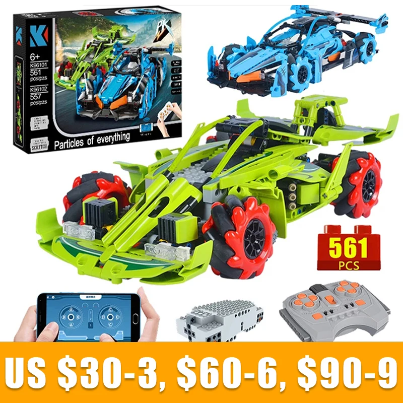 

Technical APP Remote Control K96101 Moter Power Building Blocks Bricks Rotation Super Racing Car Program Sets Toys For Kids Gift