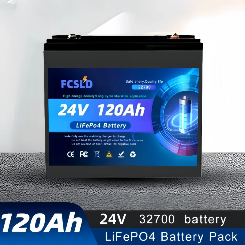 

32700 LiFePO4 Battery 24V 100Ah 200Ah Built-in 200A BMS Long Life Rechargeable Battery for Off-grid Solar System