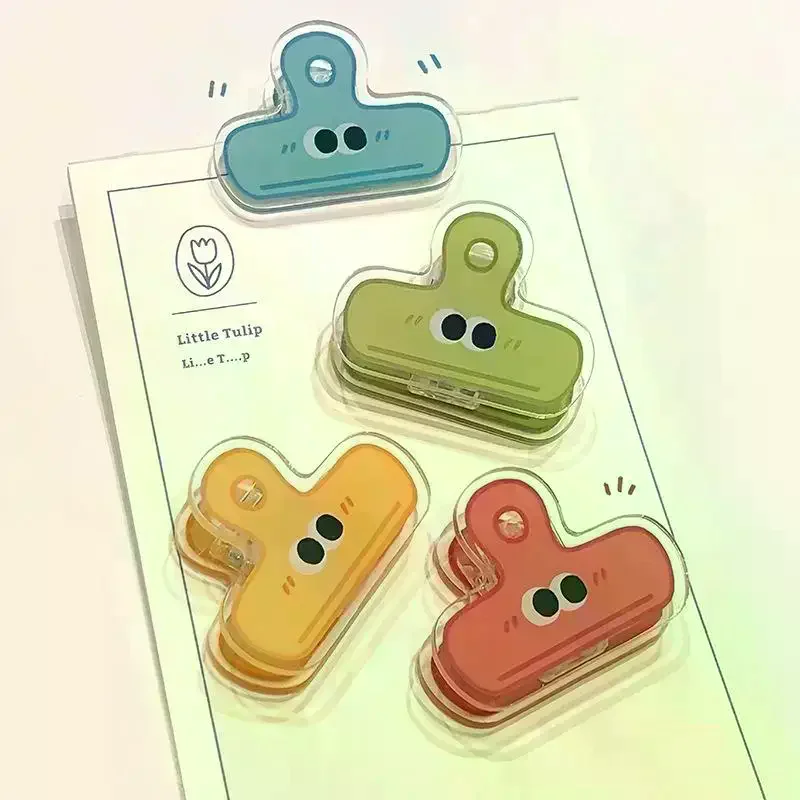 Cute Cartoon Binder Clips Big Eye Design Vibrant Colors For School Paper Sorting Stationery