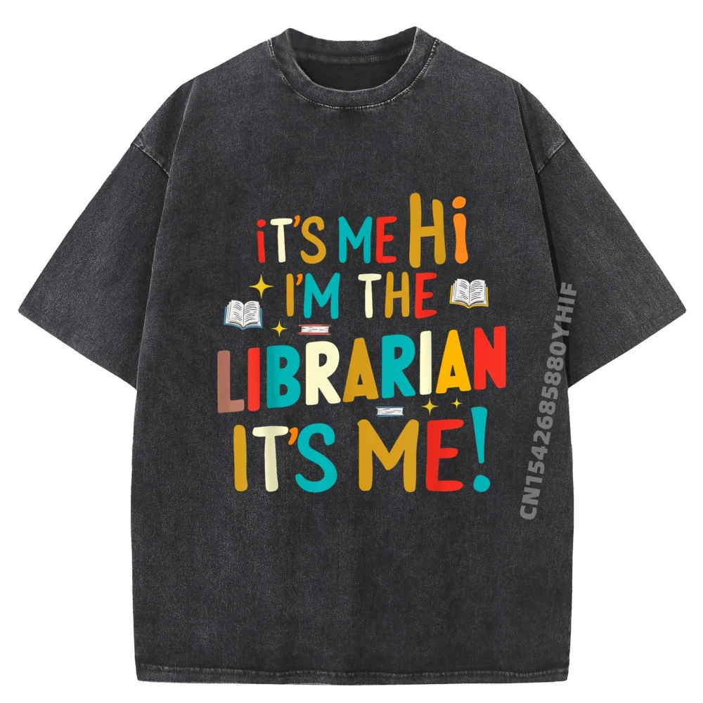 

Библиотека для чтения книг, забавная библиотекарь, уличная одежда, футболка с графическим рисунком, мужская винтажная стираная одежда