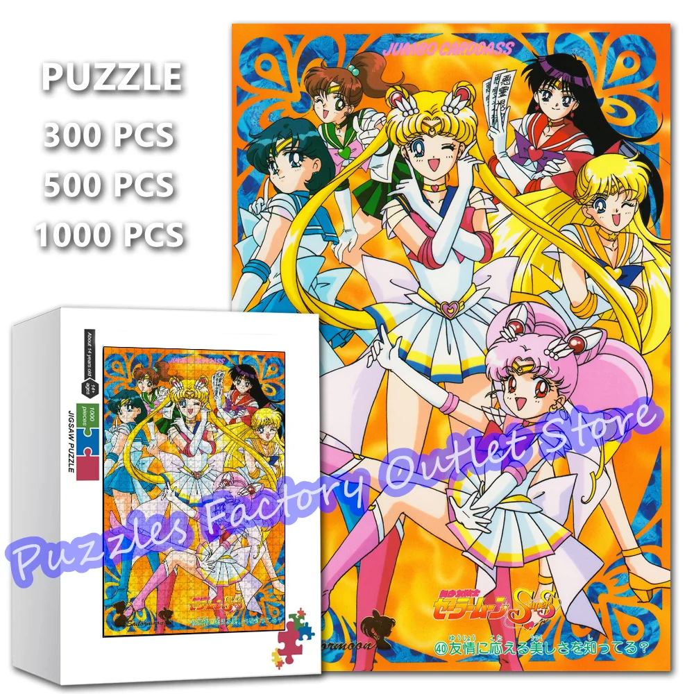 Przyjaźń Sailor Moon! Puzzle 300/500/1000 sztuk piękno nadruk kreskówkowy puzzle dla dzieci intelektualna gra zabawki