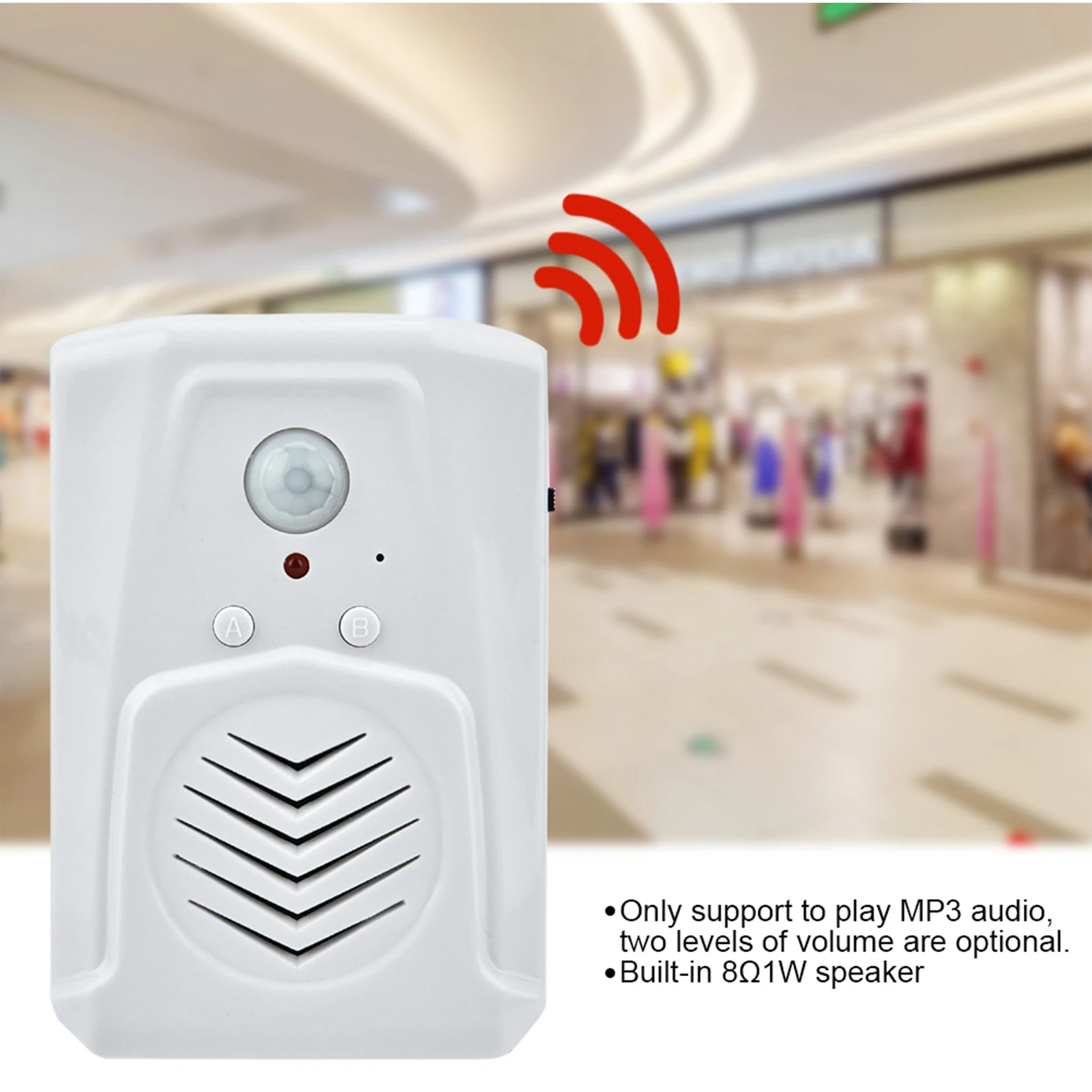 Motion Sensor Doorbell USB/Battery Powered Motion Sensor Alarm MP3 Audio Player Infrared Induction Doorbell