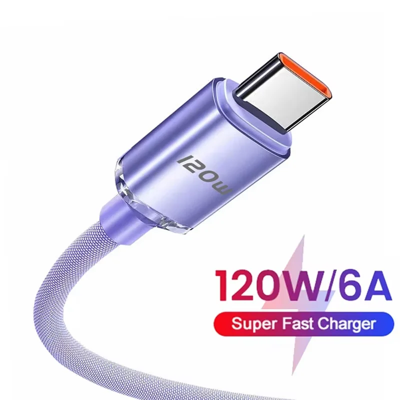 PD USB-C 6A Super Fast Charging Cable 120W USB To Type C Phone Charger Data Cord For Xiaomi 17 15 Samsung Huawei Mate 70 Honor