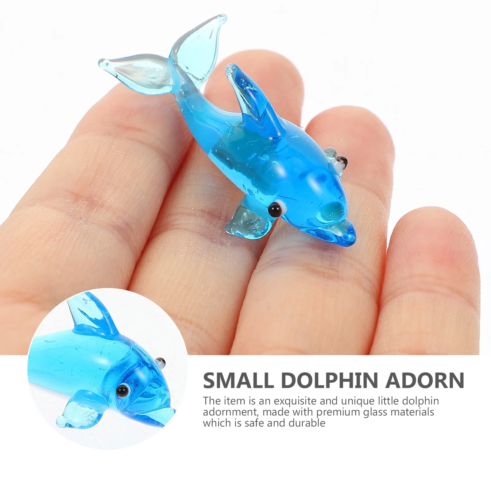 

2Pcs Dolphin Craft Decor Compact Size Meaningful Gift for Girls Friends Glass Dolphin Decor Home Desktop Adornment