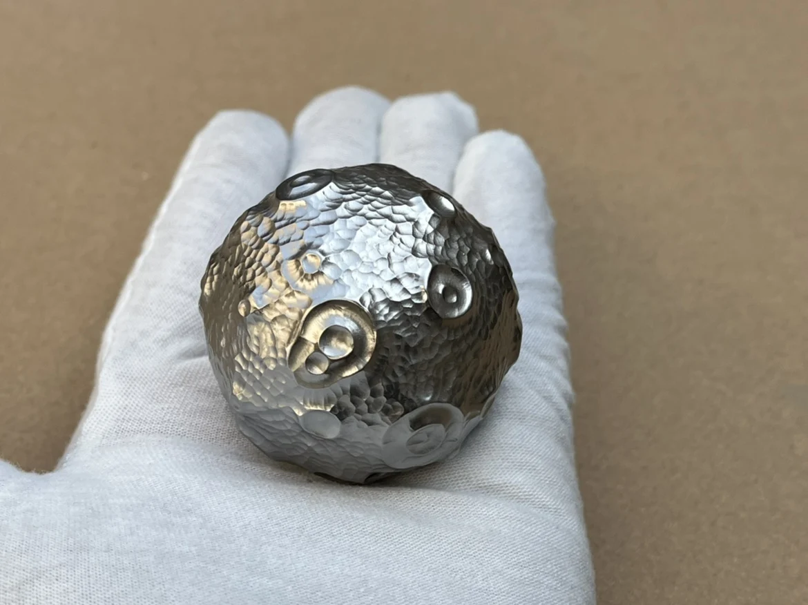 Titanium Sphere Ball Meteorite Crater Style Diameter 40mm