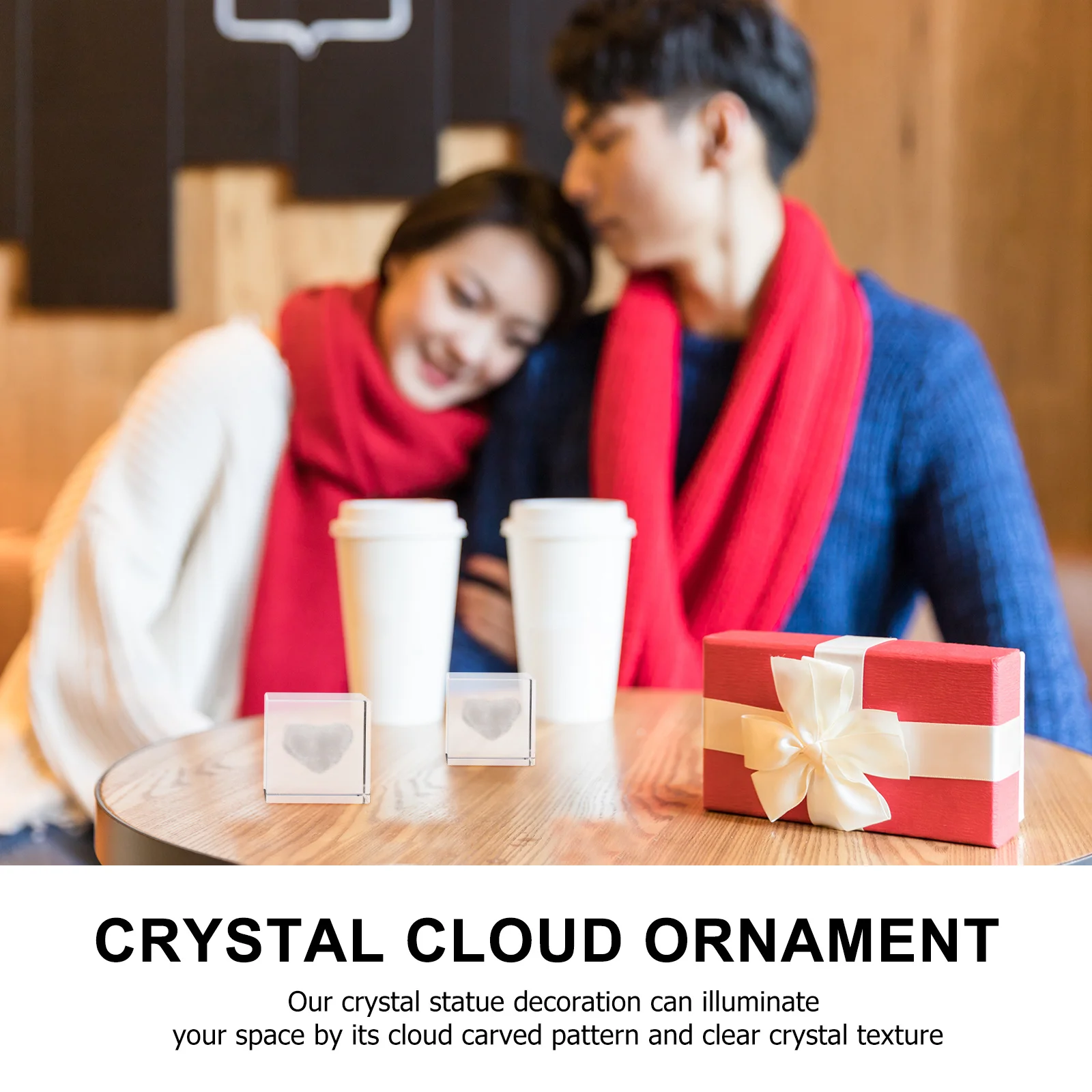 

Carved Crystal Ornament Decorative Desktop Cubic Crystal Decor Exquisite Home Decoration Desktop Adornment for Office