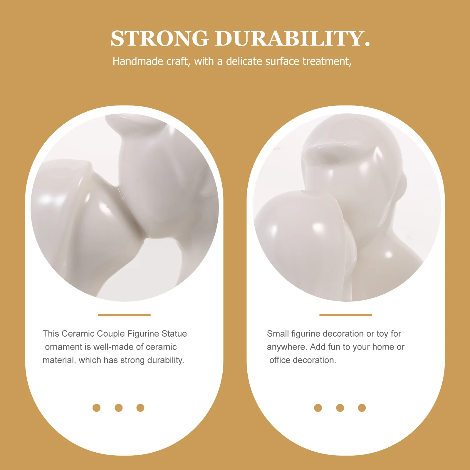 

Ceramic Couple Abstract Figure Smooth Texture Handmade Decorative Ornament for Home Desktop Office Wedding Display