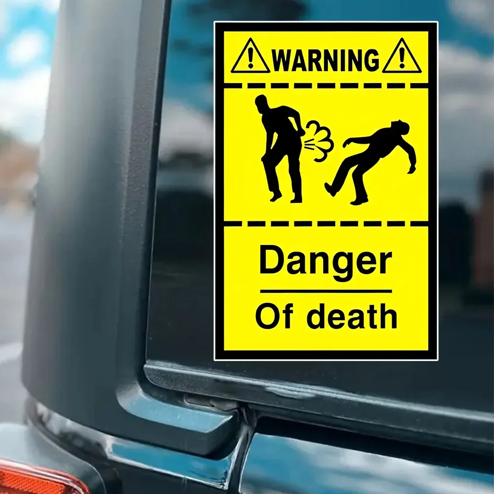 Fart Warning Danger of Death Funny Waterproof Car Sticker Vinyl Decal For Truck Motorcycle Laptop Exterior Decor Ornament