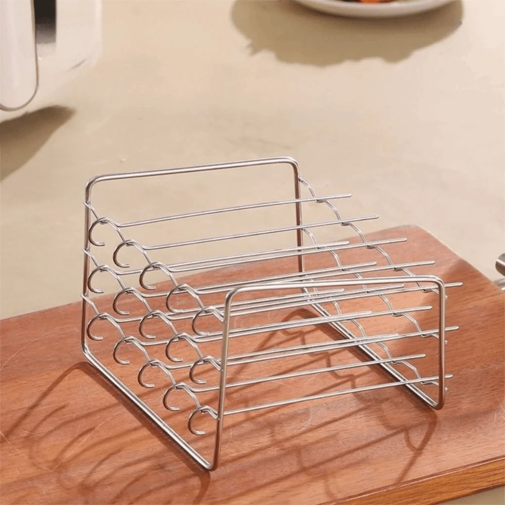 

Stainless Steel Air Fryer Grilling Rack Reusable Heat Resistant Air Fryer Grill Vertical Skewer Three Layer