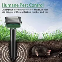 20PCS Ultrasonic Solar Power Pest Outdoor Repellent for Snake Mosquitoes Mouse Mole Animal LED Light Repeller Yard Garden