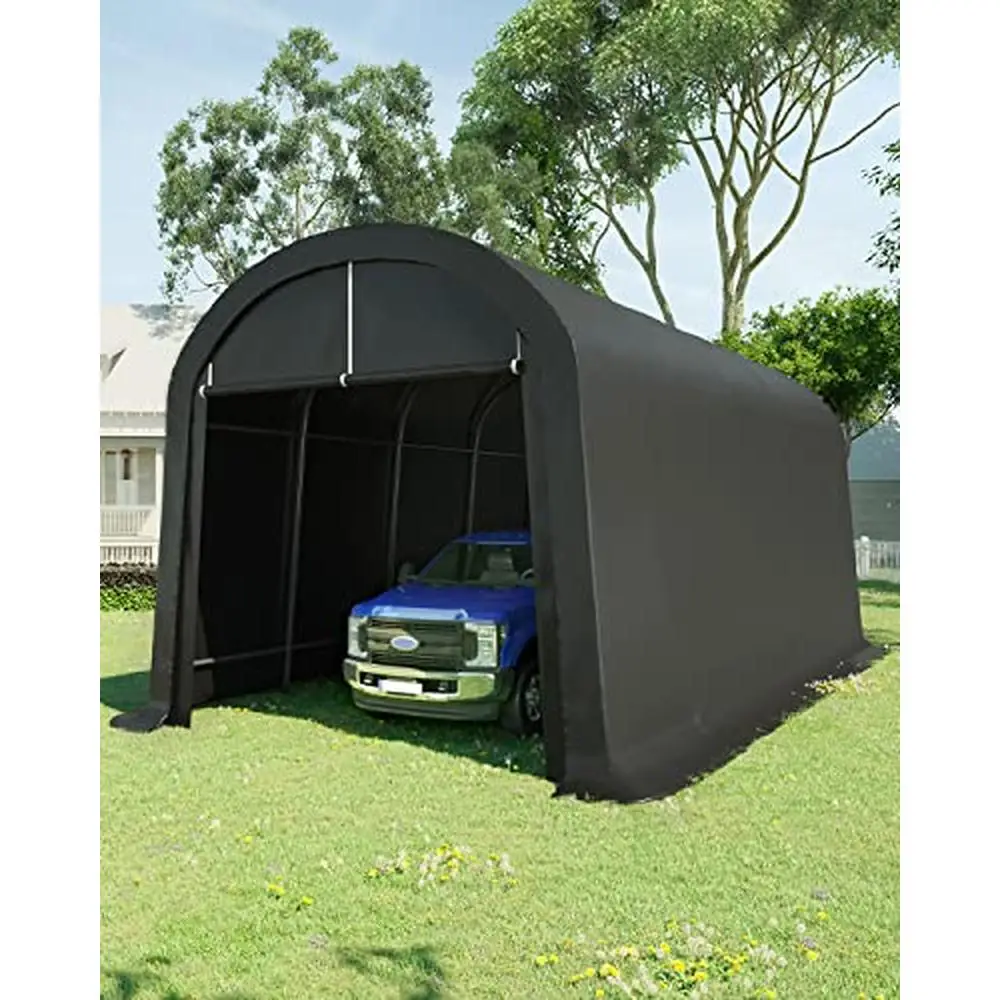 Heavy Duty Carport SUV Truck Canopy Outdoor Shelter Reinforced Oval Steel Anti-Snow Water UV Protection