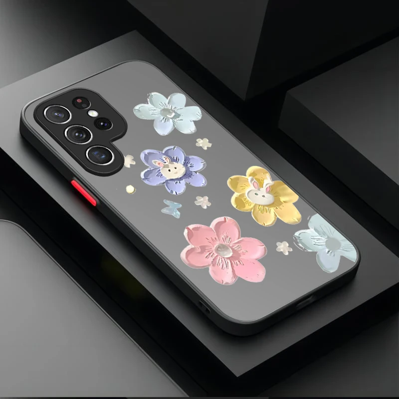 INS Lucky Colorful Flower Hard Case for Samsung Galaxy S25 Ultra S24 S23 Plus S22 S21 FE A04S A56 A36 A26 A16 A55 A35 A25 A15 5G