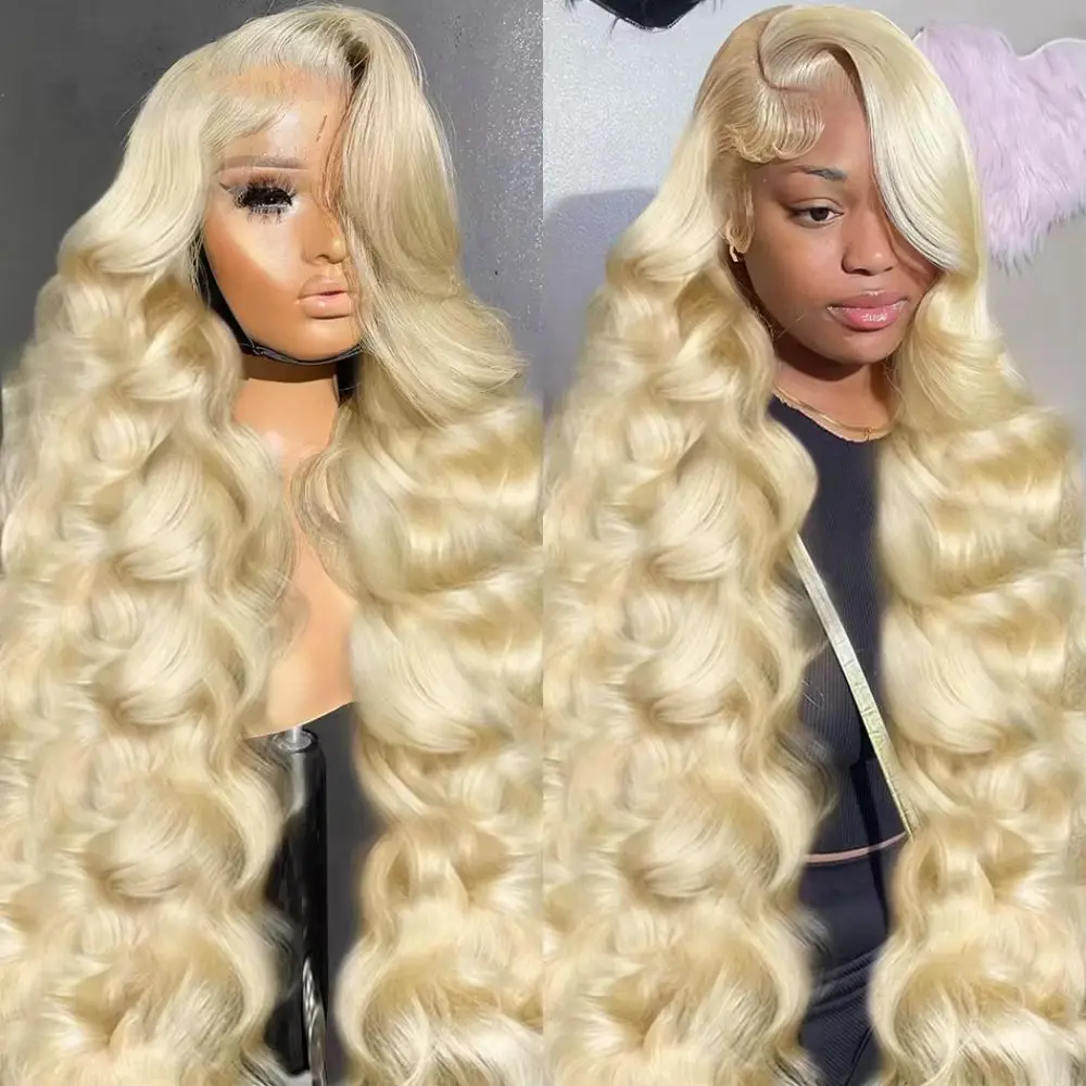 613 Honey Blonde Color 36 Inch  Wig HD Transparent Body Wave 13x6 Frontal Human Hair Wig For Women 13x4 Lace Front Wig 200%