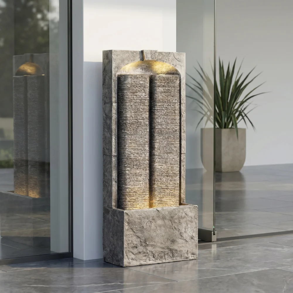Outdoor Water Fountain Cascading LED Lights 39