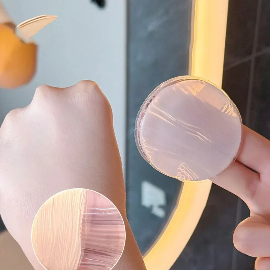 1pc Transparent Silicone Powder Puff Super Soft Jelly Air Cushion Powder Puffs Dry and Wet Sunscreen Liquid Foundation Puffs