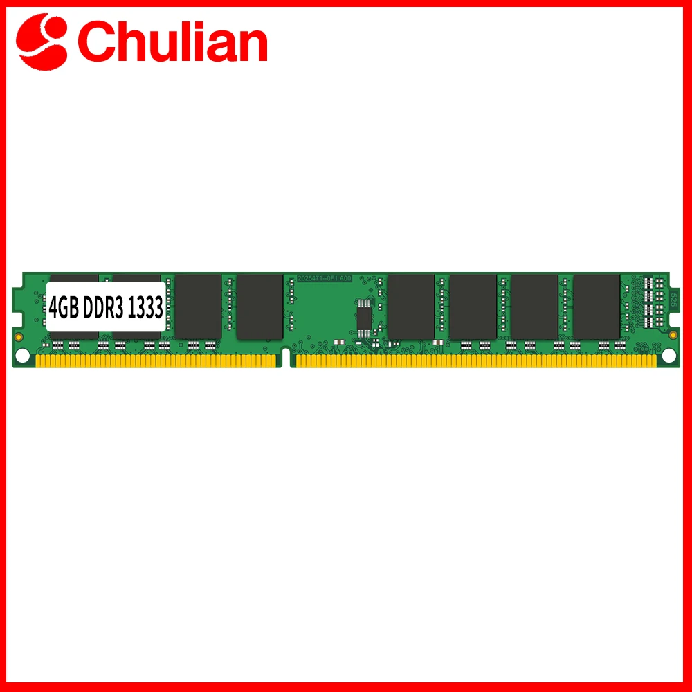 

For Desktop Computer Memoria Module Memory Ram PC10600 DDR3 1333MHz 1.5V 240PIN DDR3 4GB DIMM Non-ECC Desktop Compatible Memory