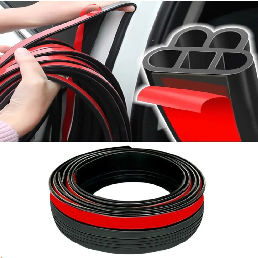 Car Door Seals Accessory Double Layer Protector Car Seal Weatherstrip10M Rubber Seal Strip  Auto Interior Accessories